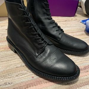 Vince Leather Combat Boots 9.5